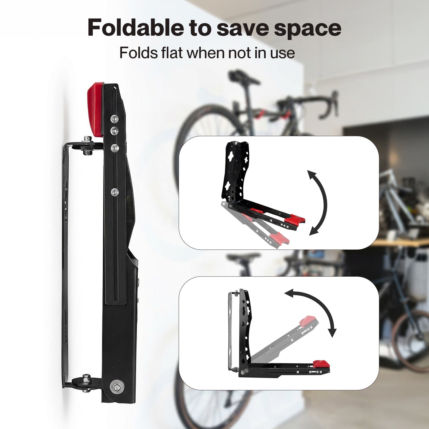 Monvelo Bike Racks Garage Wall Mount Bicycle Storage Adjustable Foldable Swivel