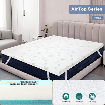 Lavio Mattress Topper Memory Foam Cooling Gel Bamboo Charcoal 5cm 7cm 8cm 10cm