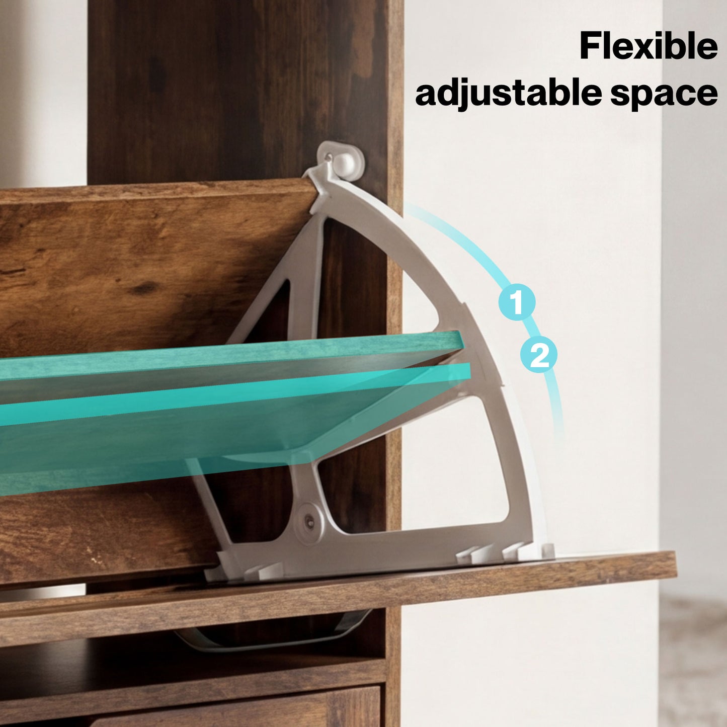 Levede Slim Shoe Cabinet Hallway Flip Shoe Storage Unit with Adjustable Shelves