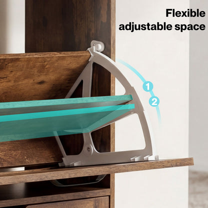 Levede Slim Shoe Cabinet Hallway Flip Shoe Storage Unit with Adjustable Shelves