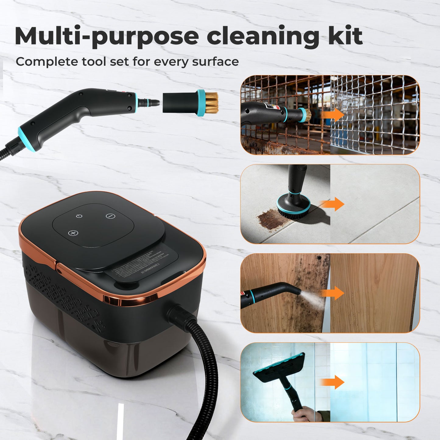 Spector Steam Cleaner Portable Multipurpose Steamer with Tools 6 Level 1600ml