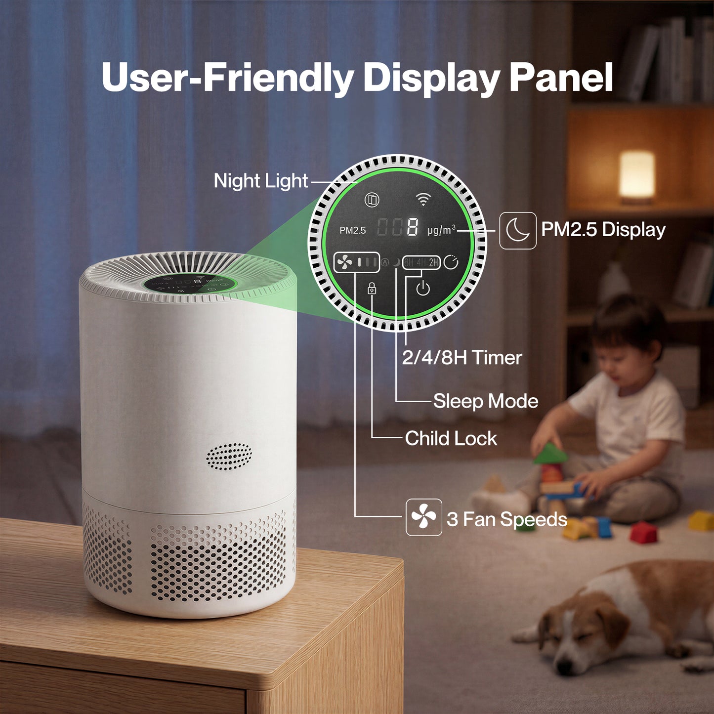 Spector Air Purifier HEPA APP Control Timer Filter Core 3-in-1 High-Efficiency