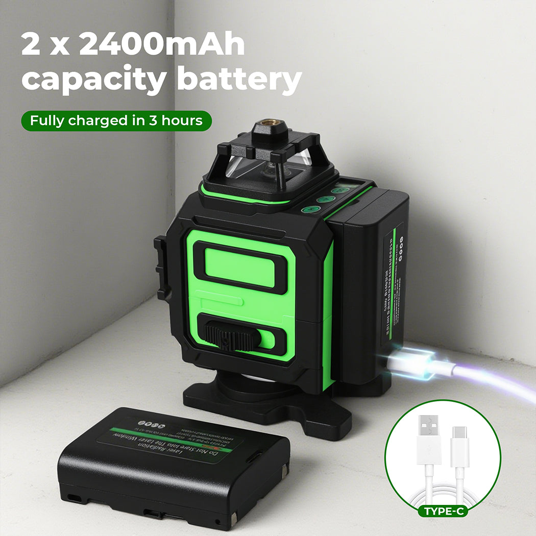 Traderight Laser Level 4D 16 Line 360° Green Self -Leveling with Remote Tripod