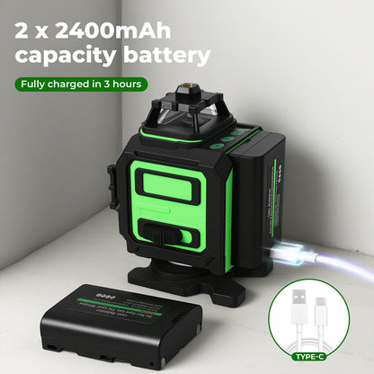 Traderight Laser Level 4D 16 Line 360° Green Self -Leveling with Remote Tripod