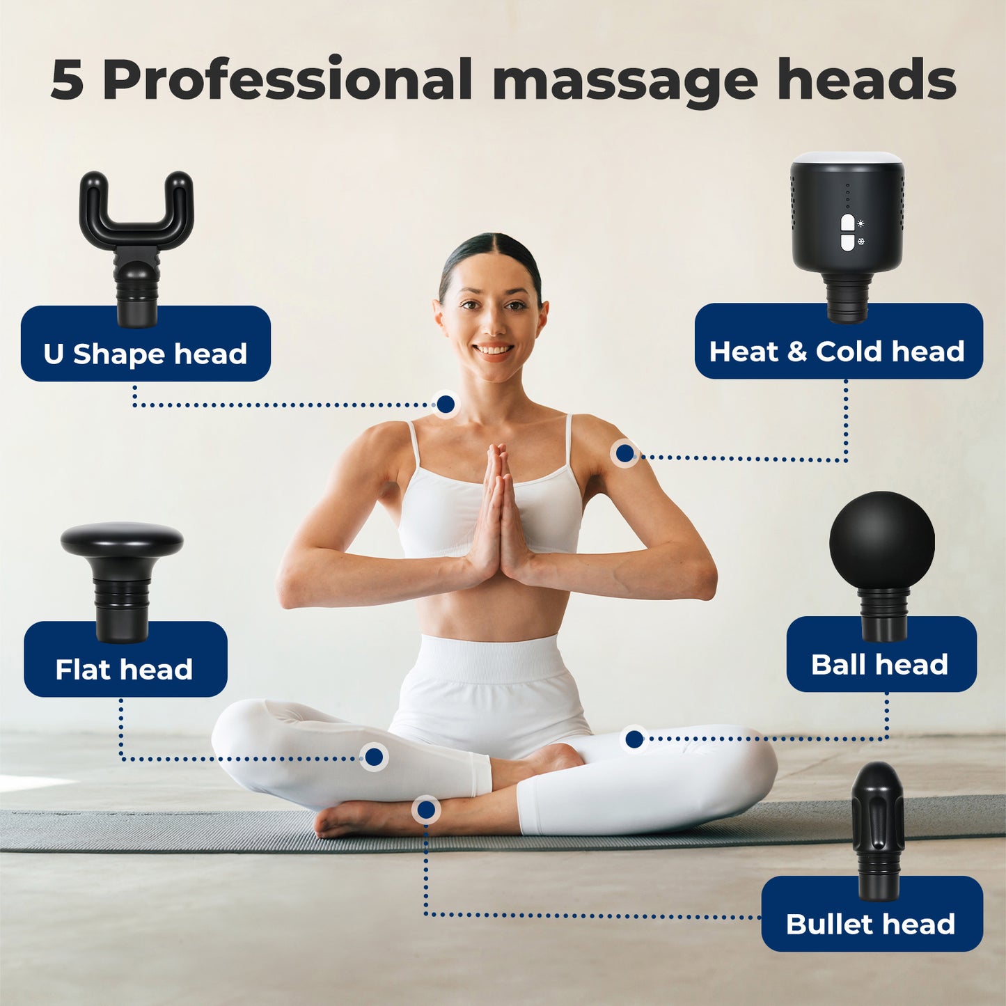 Centra Massage Gun Deep Tissue Heating Cooling Head for Muscle Deep Relaxation