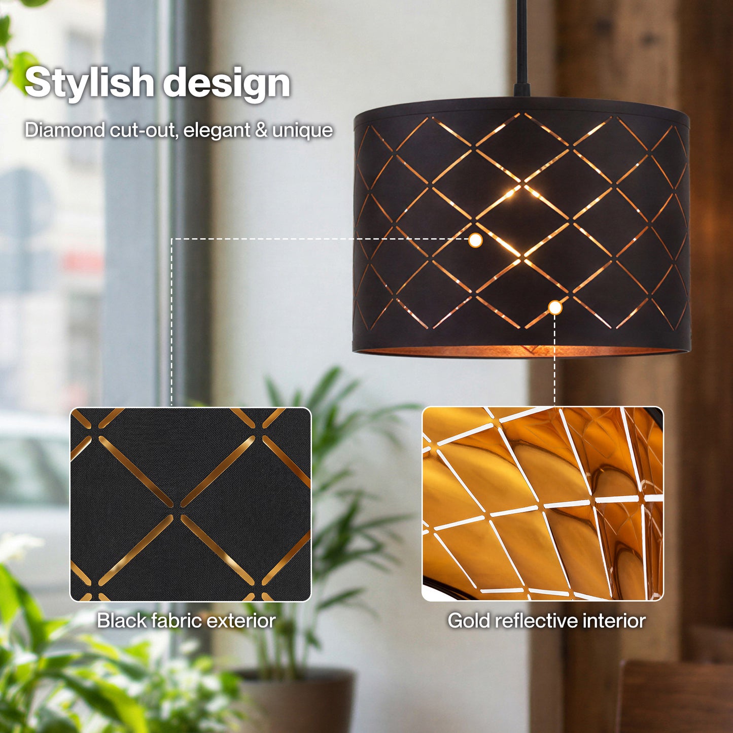 Emitto Ceiling Light Shade Pendant Drum Lampshade Lightshade Living Room Lamp