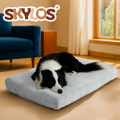 Skylos Large Dog Bed Mattress Soft Plush Cat Cushion Washable Pet Crate Pad Mat