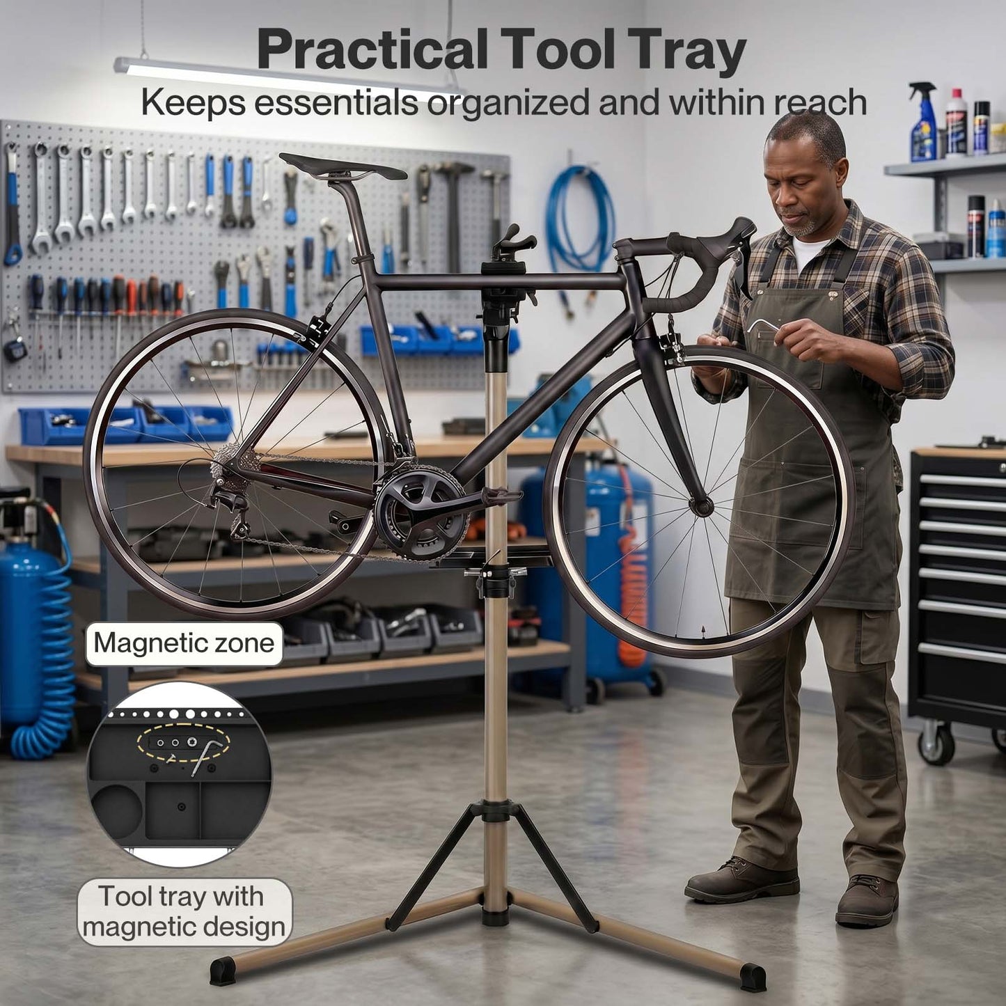 MONVELO Bike Repair Stand Adjustable Bicycle Maintenance Station Rack Folding