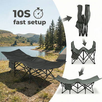 Levede Camping Cot Heavy Duty Travel Folding Camping Bed with Mattress Portable