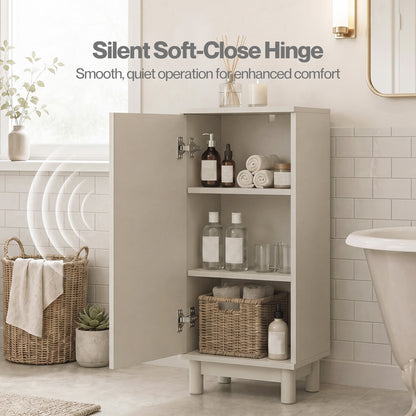Levede 80cm Tall Bathroom Cabinet Vanity Narrow Storage Cupboard Fluted 3 Tier