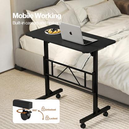 Levede Standing Desk Small Adjustable Height Folding Office 50kg Load Black