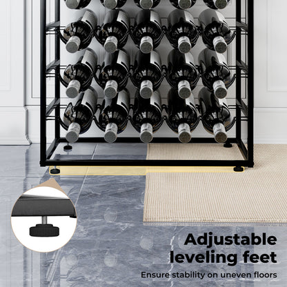Levede Wine Rack 30 Bottles Free Standing Floor Wooden Top 6 Tiers Wine Shelves