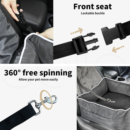 Skylos Dog Car Booster Seat  Pet Backrest Safe Protector Waterproof Travel Bed