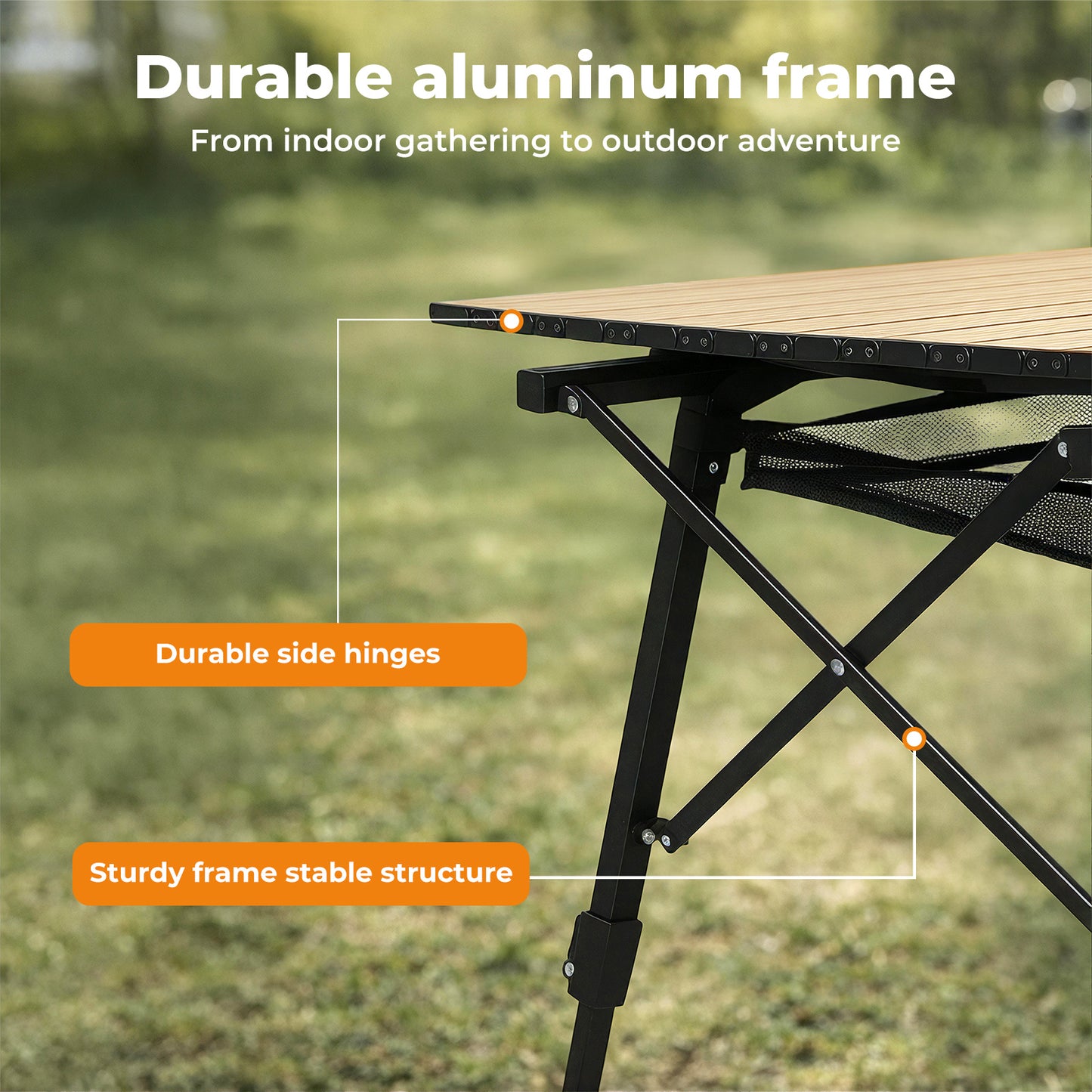 Levede Adjustable Folding Camping Table Aluminium Portable Picnic Desk 90x52cm