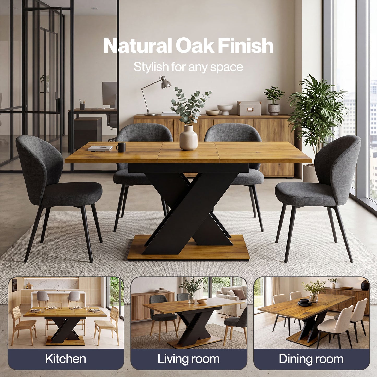 Levede Extendable Dining Table Modern Extending Kitchen Dining Table 120-160cm