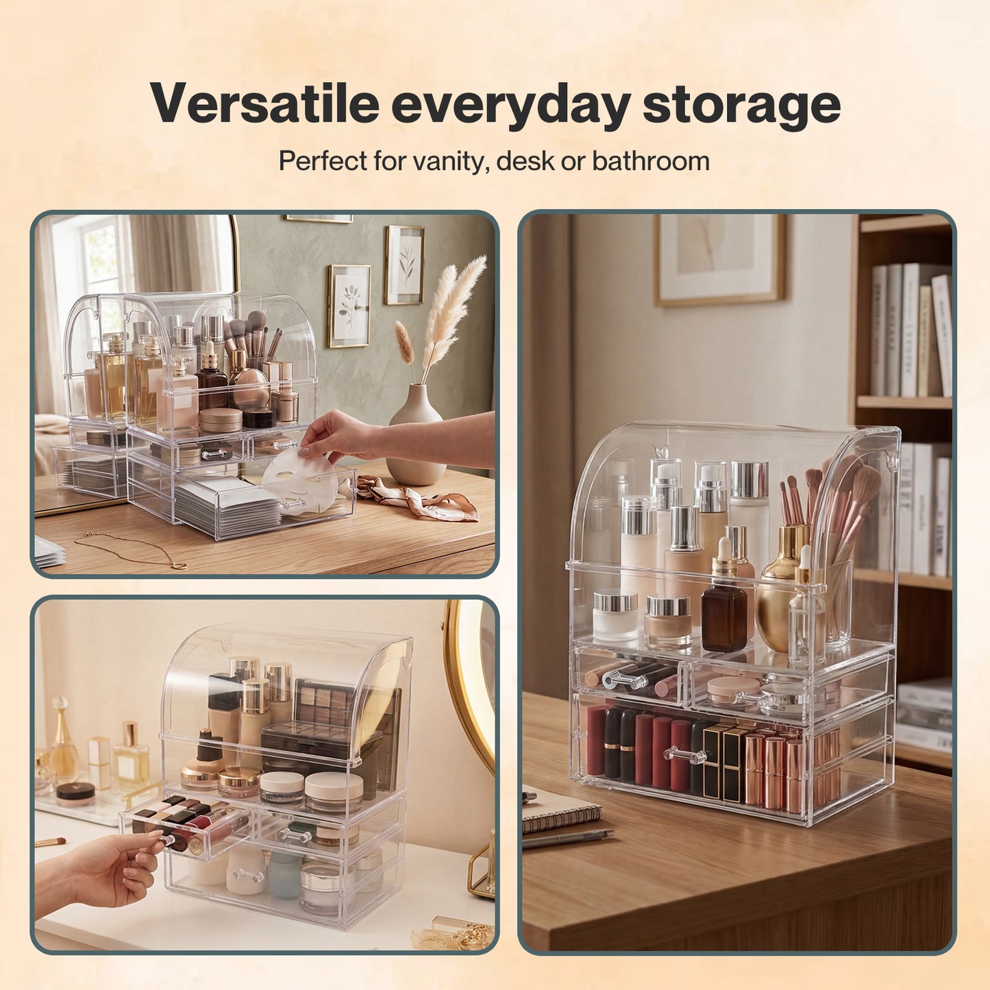 ilus Makeup Storage Organiser Acrylic Cosmetics Organizer Beauty Clear Color