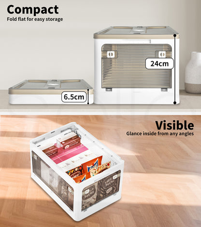 Levede 2x Folding Storage Container Stackable Plastic Clothes Toy Organizer Box