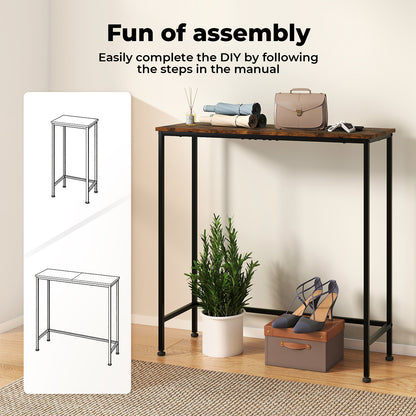 Narrow Console Table Slim Entryway Hallway Sofa Table Display Shelf Industrial