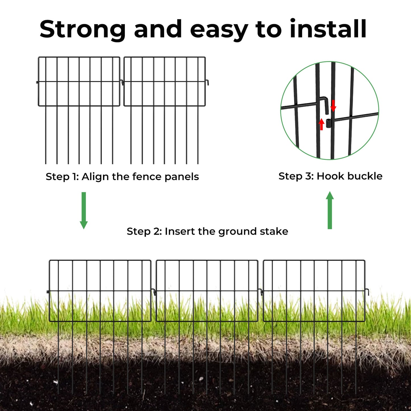 Levede 25 Pack Animal Barrier Metal Decorative Garden Fence Outdoor Pet Border