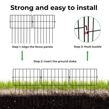 Levede 25 Pack Animal Barrier Metal Decorative Garden Fence Outdoor Pet Border