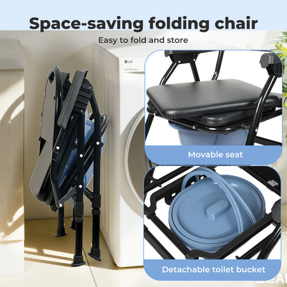 Levede Commode Toliet Chair for Disabled Folding Adjustable Remmoveable Seat