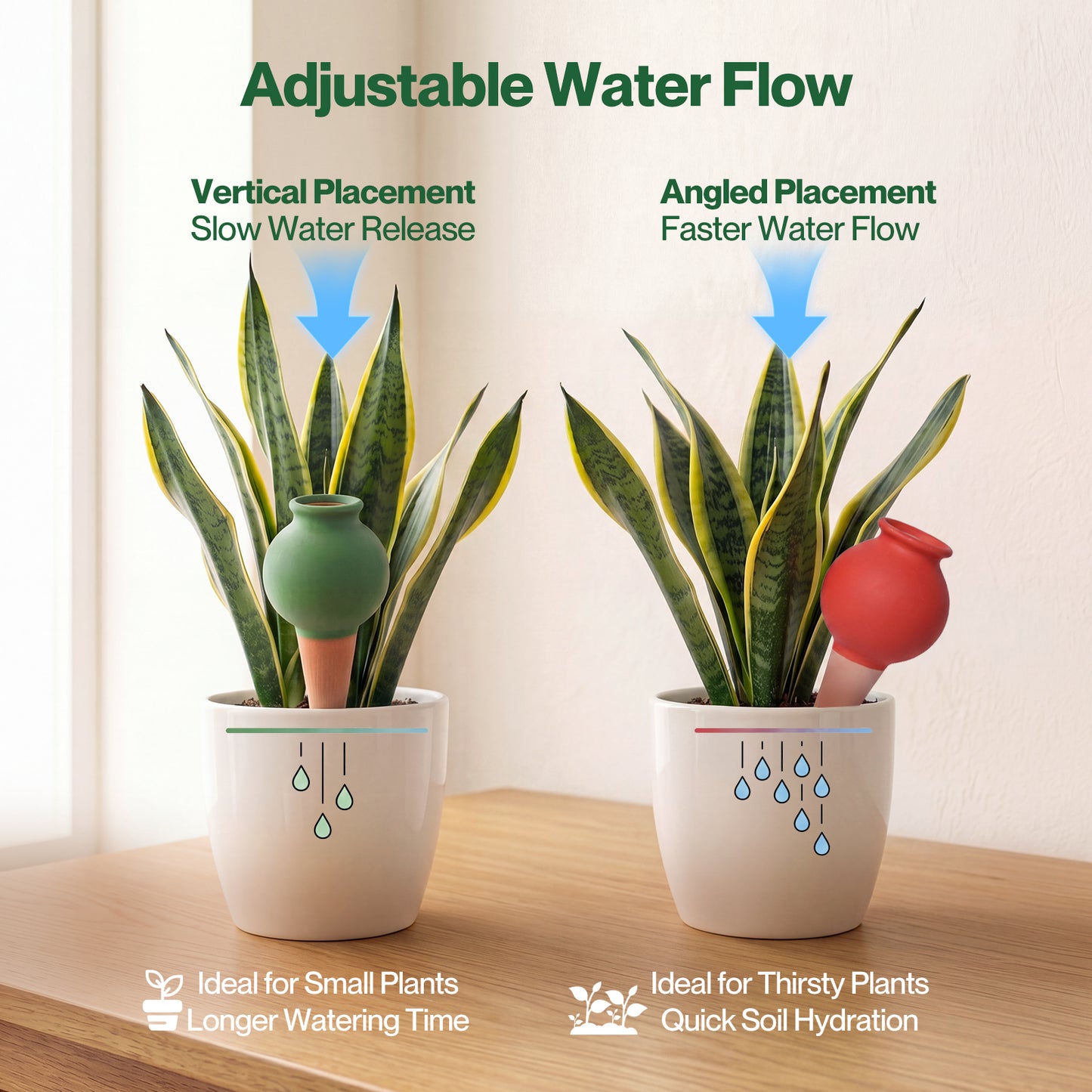 TOQUE 8 Pack Terracotta Self Watering Spikes Plant Automatic Watering Globes