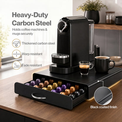 TOQUE Coffee Pod Holder Drawer for Nespresso Capsules 60 Pod Storage Stand Rack