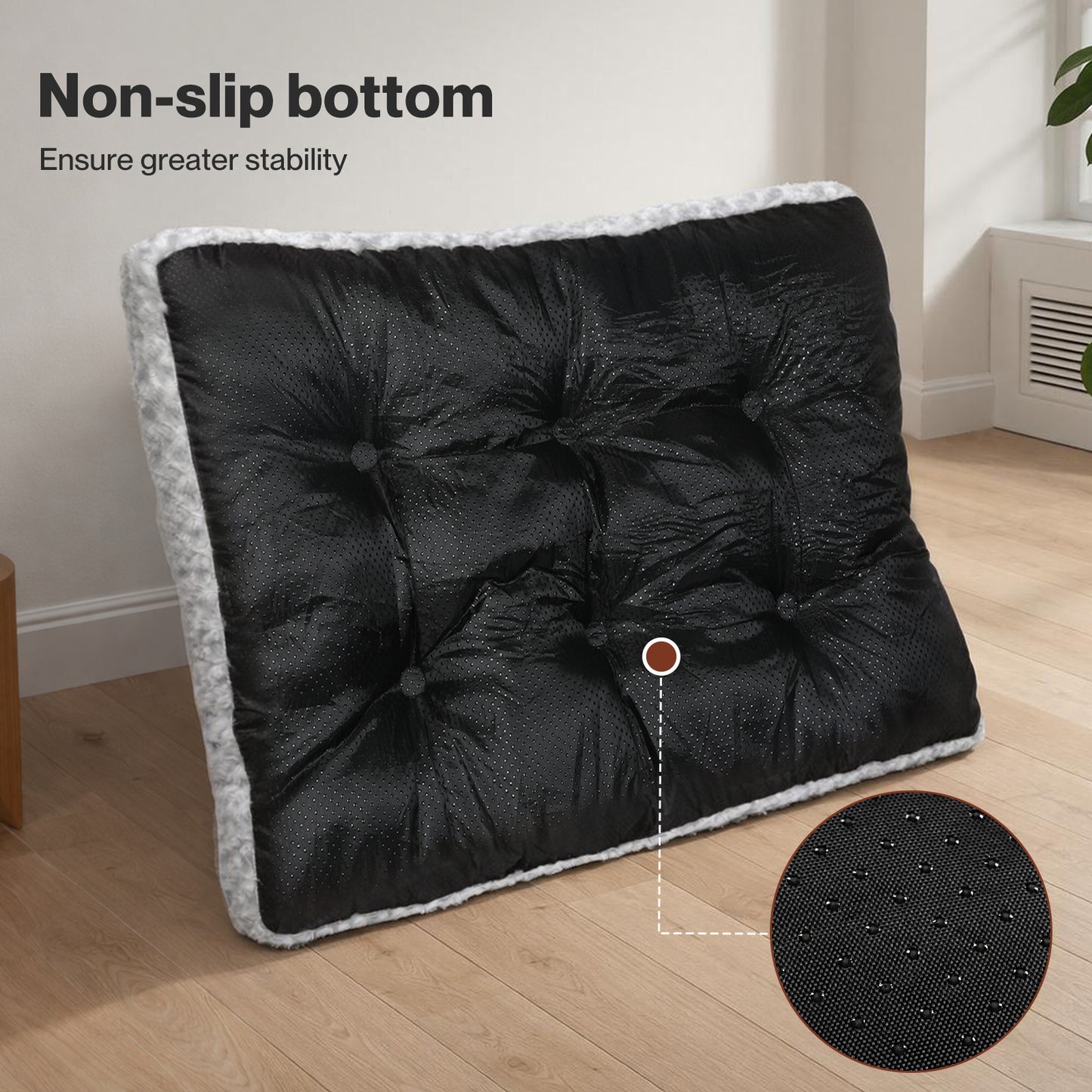 Skylos Dog Bed Soft Velvet Non-Slip Pet Crate Keneel Mattress Mat Small Large