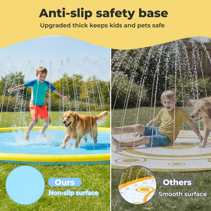 Skylos Splash Pad Inflatable Pool Kids Dog Sprinkler Water Play Mat Outdoor