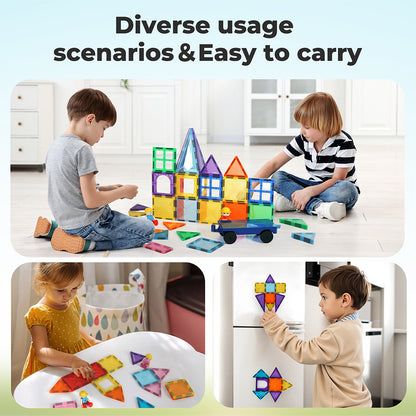 Dekko 100Pcs Magnetic Tiles Building Blocks Kids Educational Construction Toys