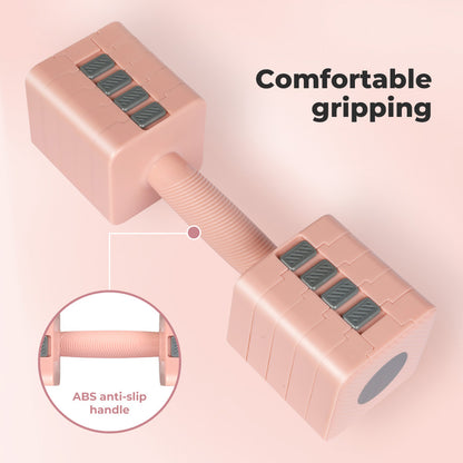 Centra Pair Adjustable Dumbbells Set 2.8KG-10KG Metal Weight Block Home Gym Pink