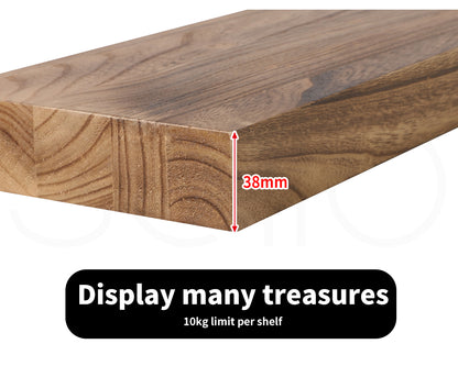 2Pcs Floating Shelves Wall Mounted Storage Wooden Display Shelf 23.5IN 61CM