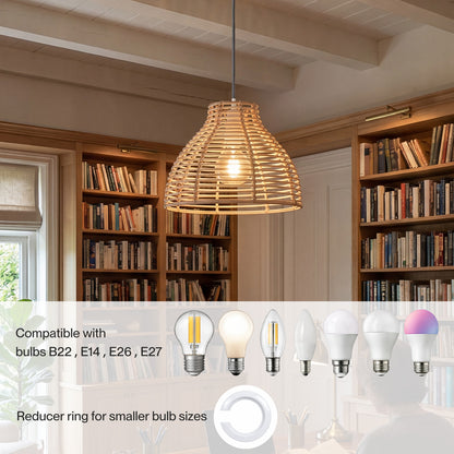 Emitto Ceiling Light Shade Wicker Basket Style Plastic Lampshade Pendant  2PCS