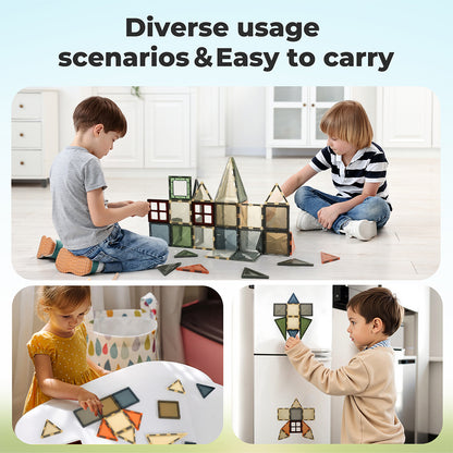 Dekko Magnetic Tiles 60PC for Kids Building Blocks Construction Fun Activity Kit