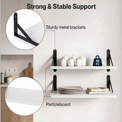 Levede Floating Shelves 2PC Wall Mounted Shelf DIY Storage Display Modern Decor