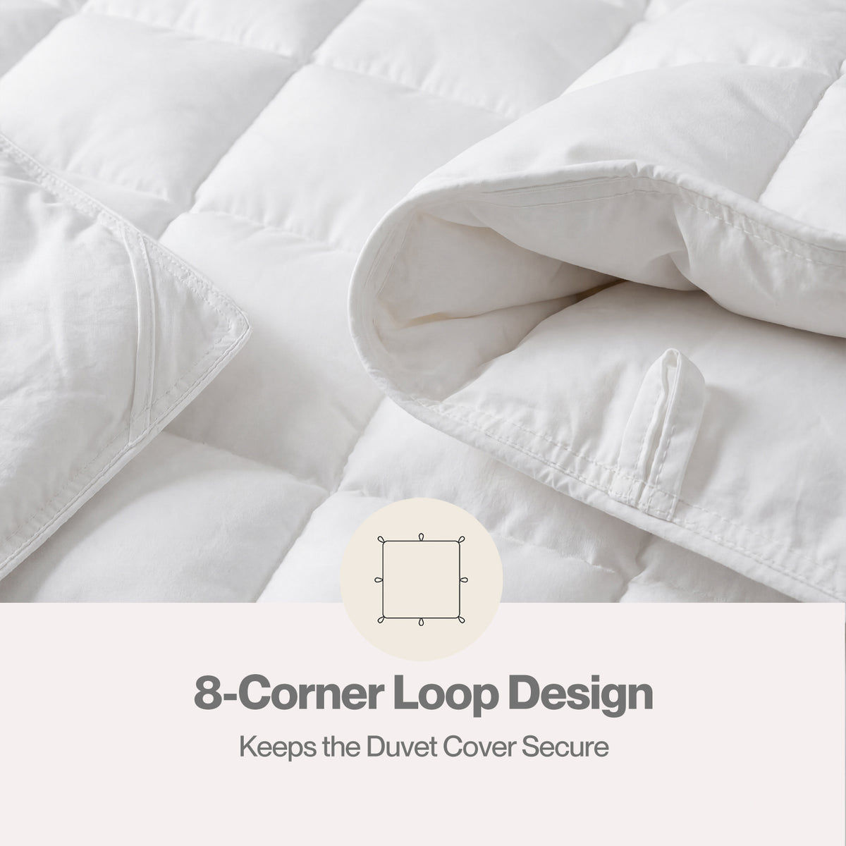 Lavio Duvet Goose Down Quilt 9TOG 100% Cotton Breathable Washable King White