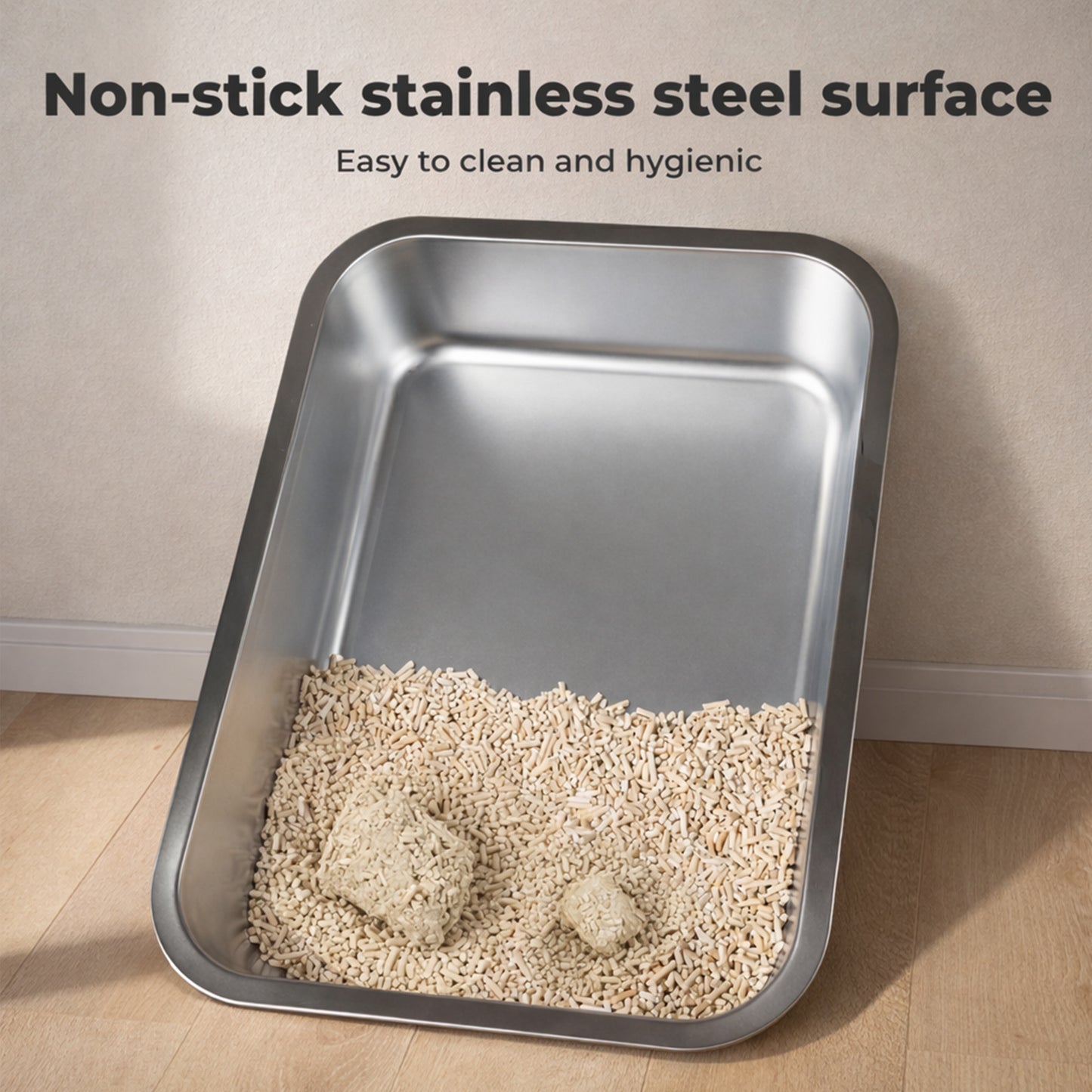 Skylos Stainless Steel Cats Litter Box Hooded High Enclosed Large Kitty Toilet
