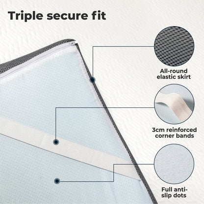 Lavio Double Mattress Topper Memory Foam Ergonomic Dual Layer Hotel Quality