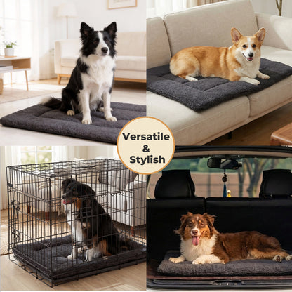SKYLOS Dog Bed Mattress Soft Plush Cat Bed Non Slip Pet Crate Mat Small Large M