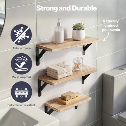 Levede Floating Shelves 6 Set Wood Shelves for Wall Brown Modern Storage Home