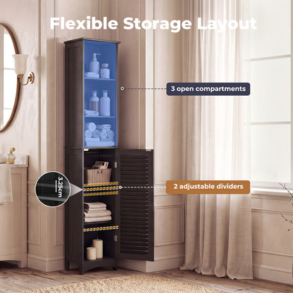 Levede Bathroom Storage Cabinet Freestanding Cupboard Adjustable Shelf Unit