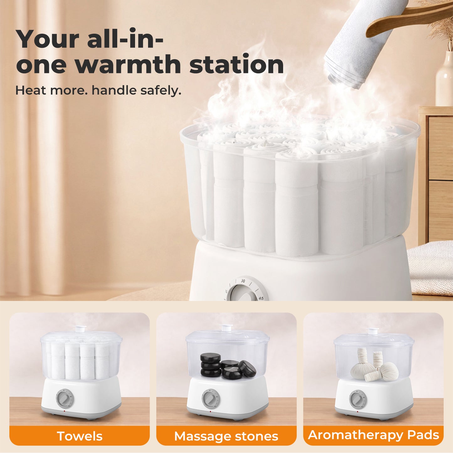 Spector 3L Towel Steamer Hot Towel Warmer Sterilizer Timer For Home Facial Spa