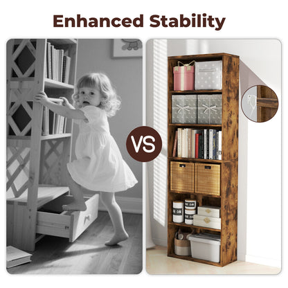 Levede 6 Tier Book Shelf Storage Shelves Bookcase Display Unit Organizer Cabinet
