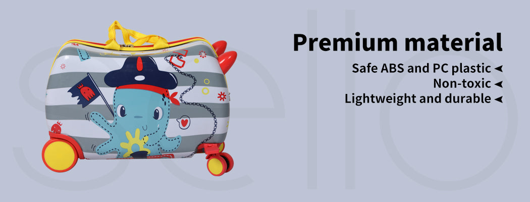 Dekko 17' ' Kids Luggage Ride On Suitcase on Wheel with Scooter for Travel Seat