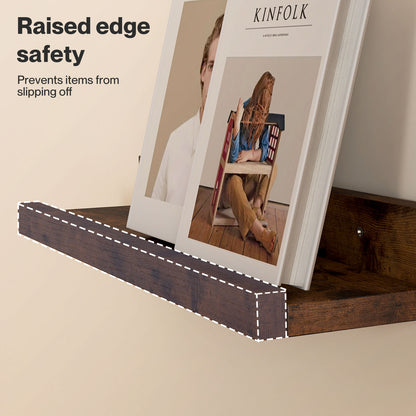 Levede Rustic Floating Shelves Set 3 Wall Mounted Display Shelf Wood Storage