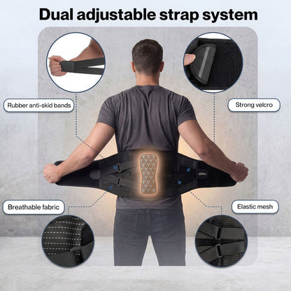 Centra Lumbar Support Belt Adjustable Lower Back Bracke for Men Breathable 120cm