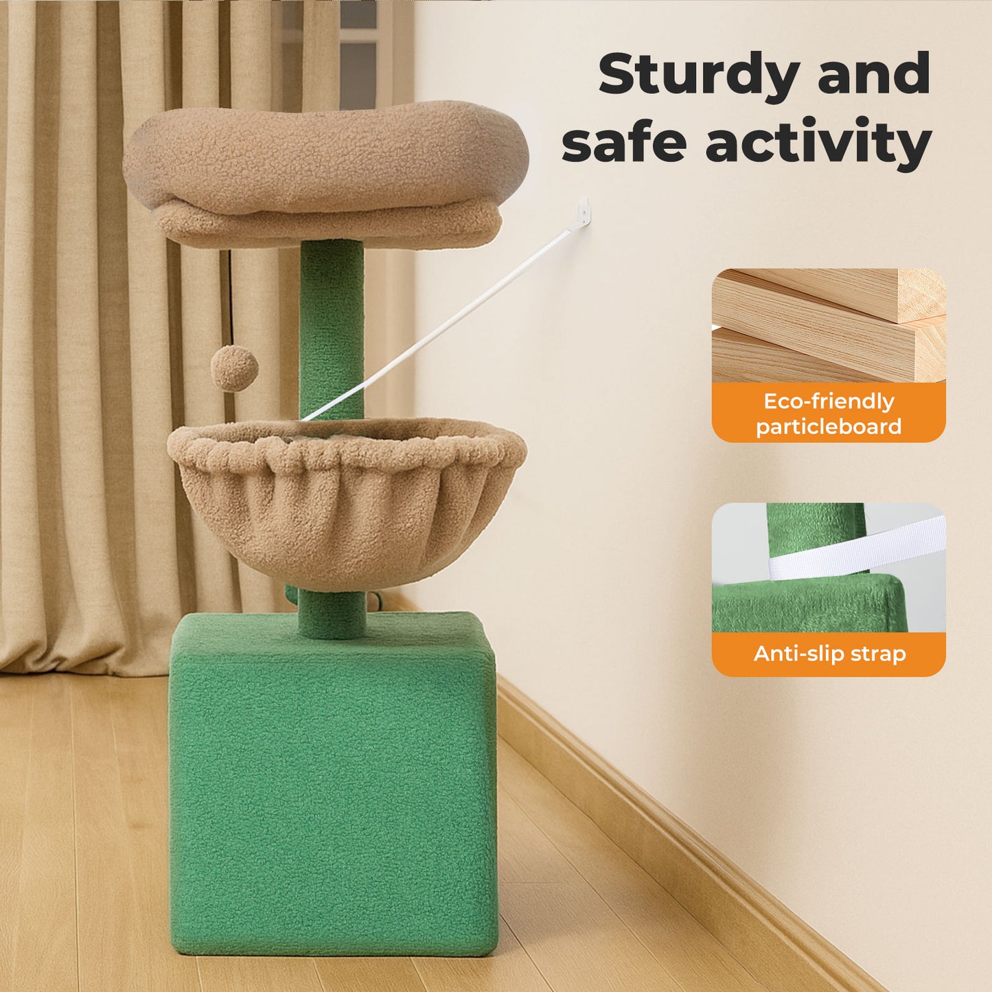 Skylos Compact Cat Tree 80CM Multi-Level Activity Centre Condo for Small Spaces