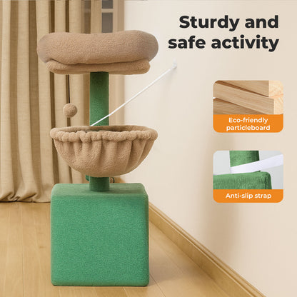 Skylos Compact Cat Tree 80CM Multi-Level Activity Centre Condo for Small Spaces