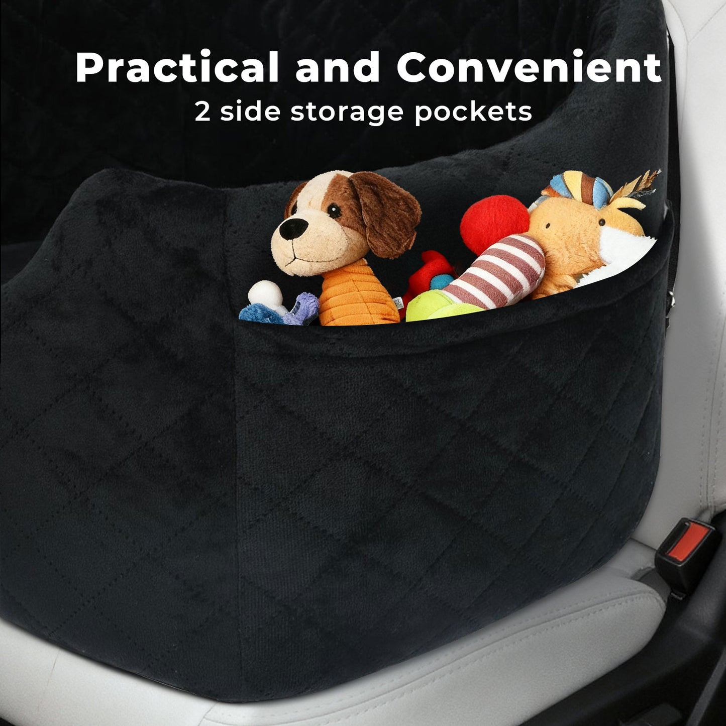 Skylos Dog Booster Car Seat Safe Puppy Travel Carrier Bed Bag Basket Pet Black