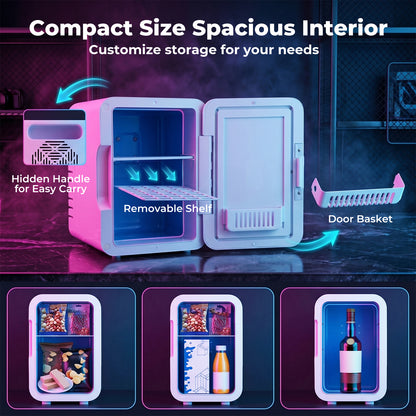 Spector Portable Camping Fridge Freezer  Heat & Cool  7 LED Lights  White